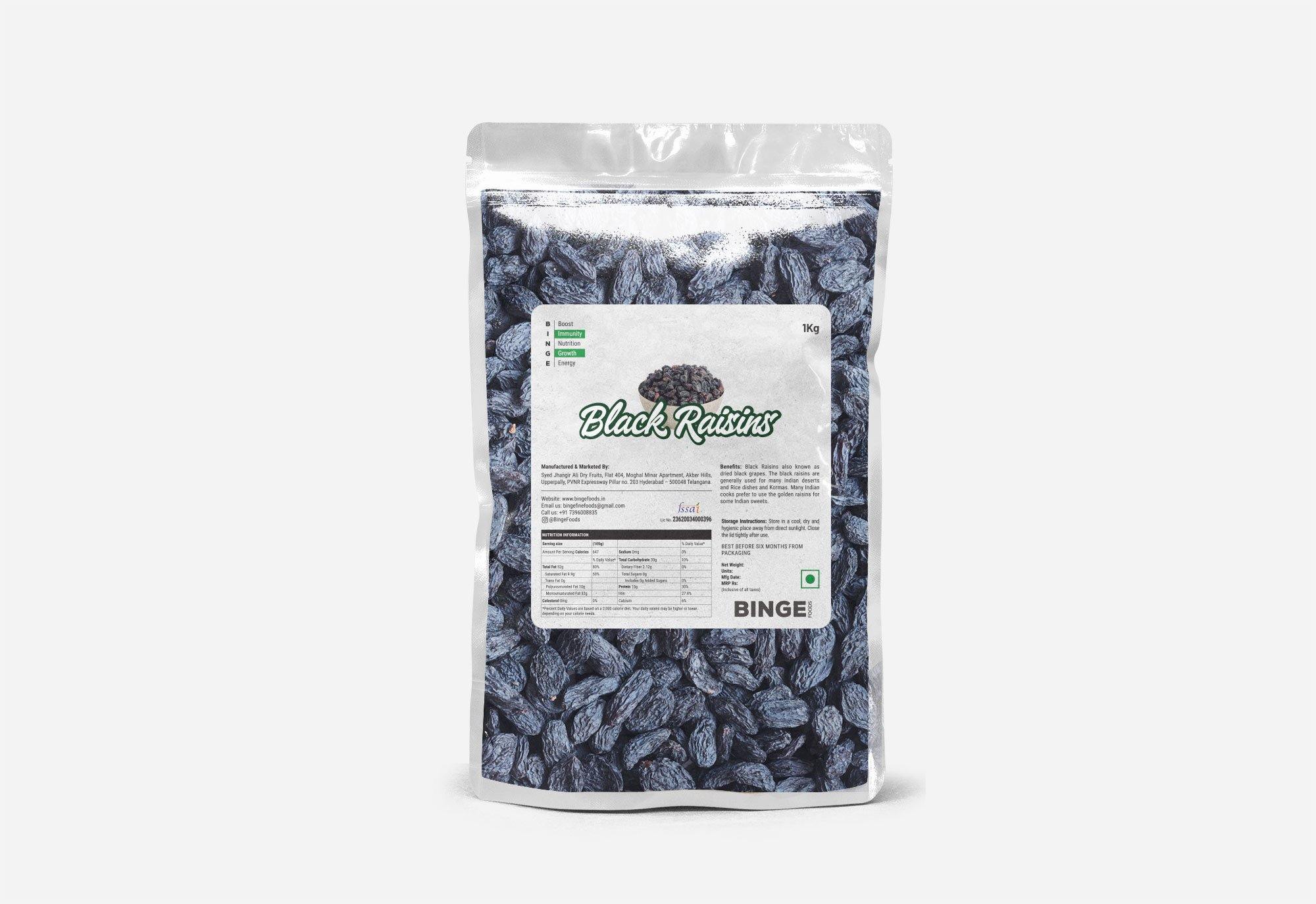 Premium Black Raisins - Binge Foods