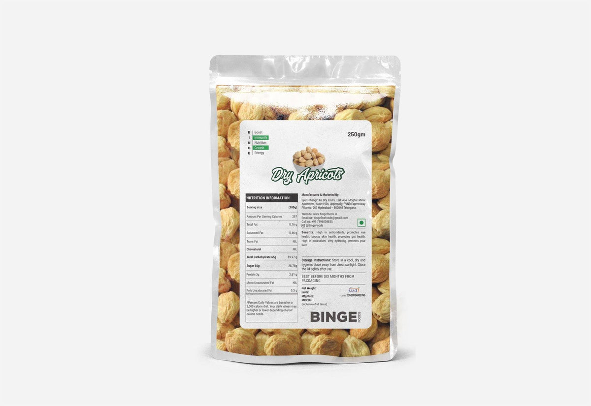 Dry Apricots - Qubani - Binge Foods
